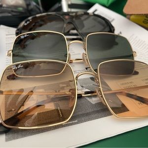 Ray-Ban evolve sunglasses made in Italy with light brown lenses